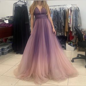 Purple - light pink ombré prom dress ball gown💖
